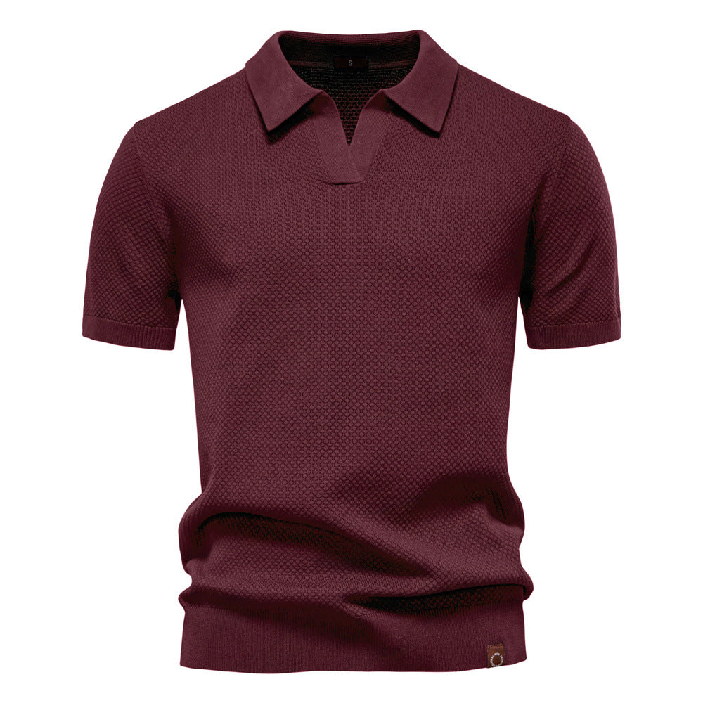 Hetty London Textured Knit Polo Shirt for Men