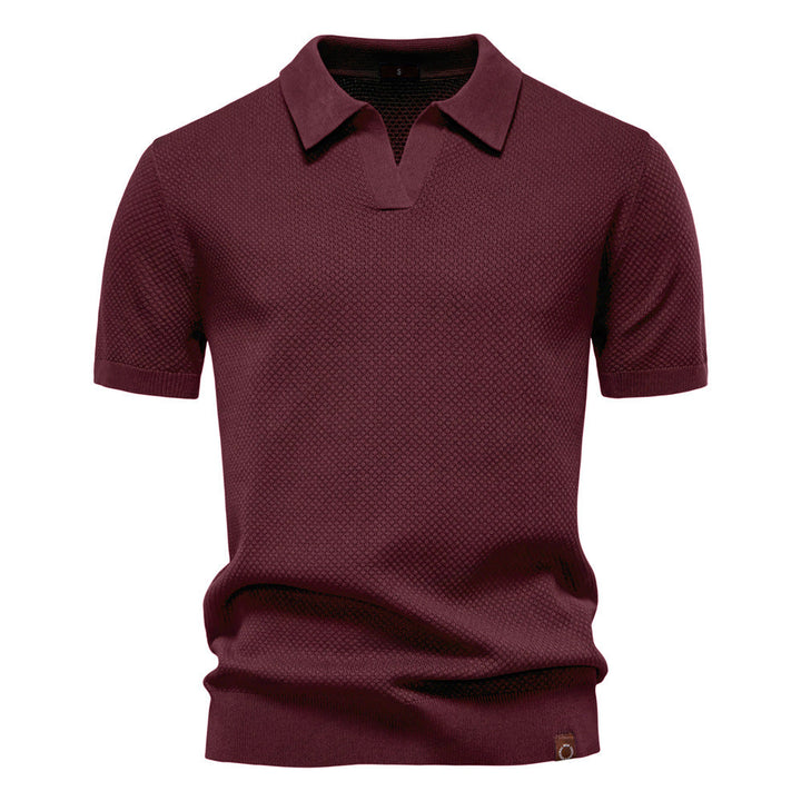 Hetty London Textured Knit Polo Shirt for Men