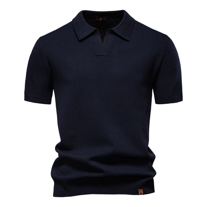 Hetty London Textured Knit Polo Shirt for Men