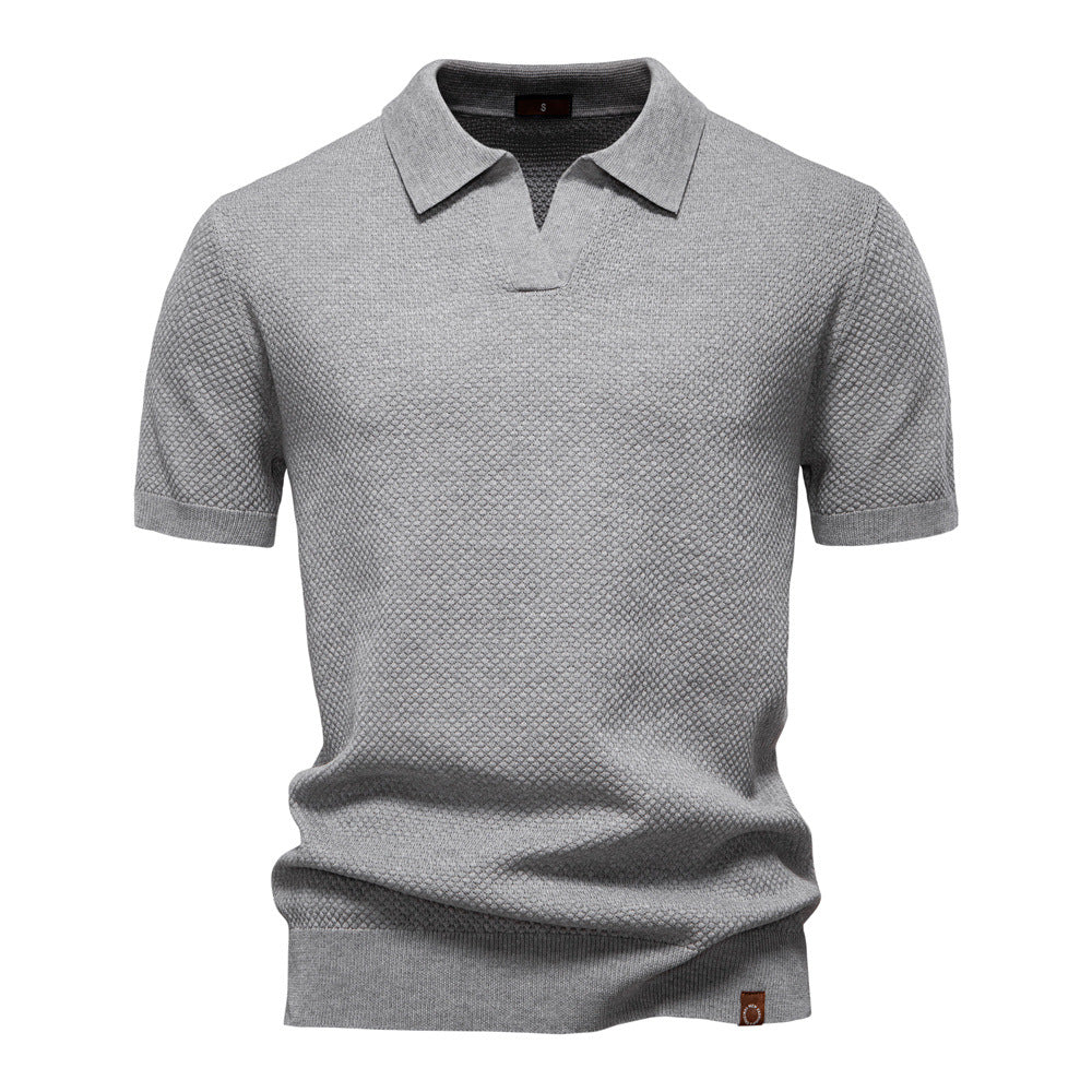 Hetty London Textured Knit Polo Shirt for Men