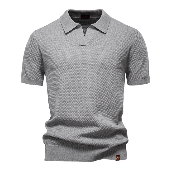 Hetty London Textured Knit Polo Shirt for Men