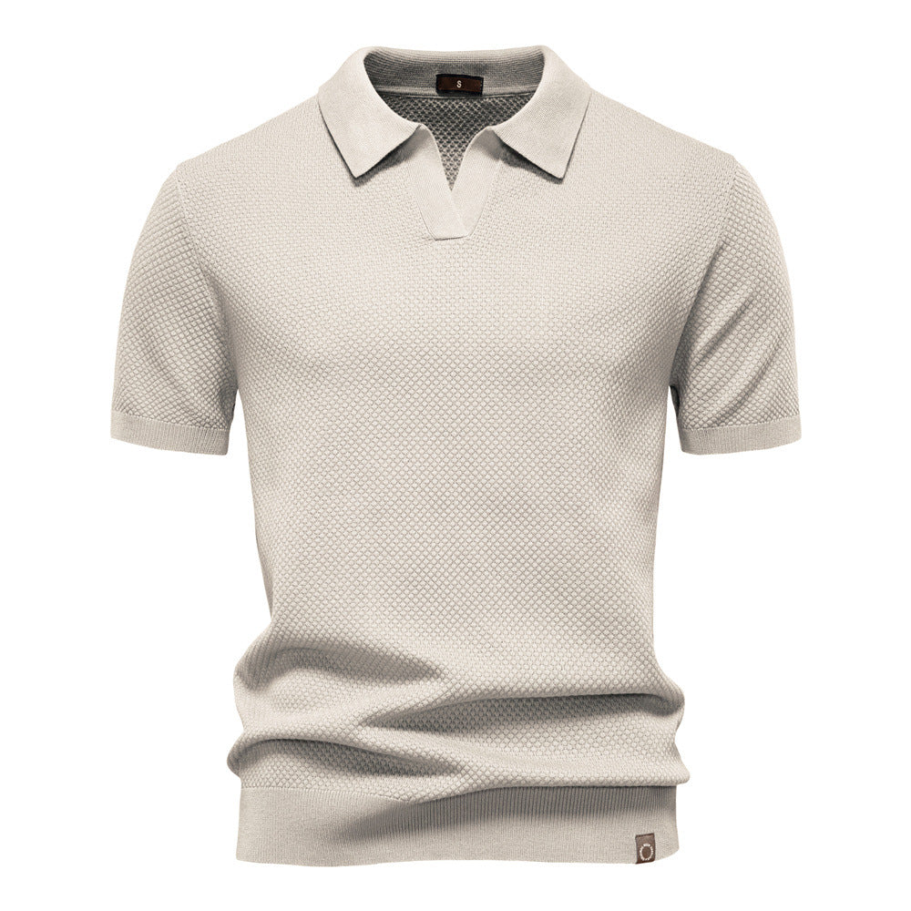 Hetty London Textured Knit Polo Shirt for Men