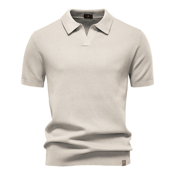 Hetty London Textured Knit Polo Shirt for Men