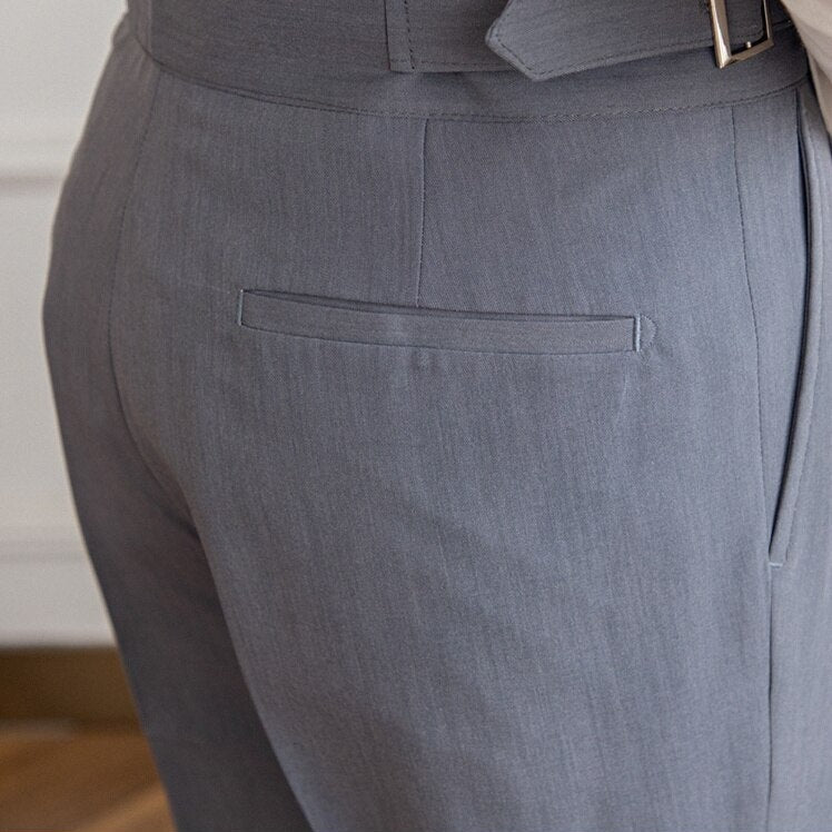 Hubert - Classic High-Waist Buckle Trousers