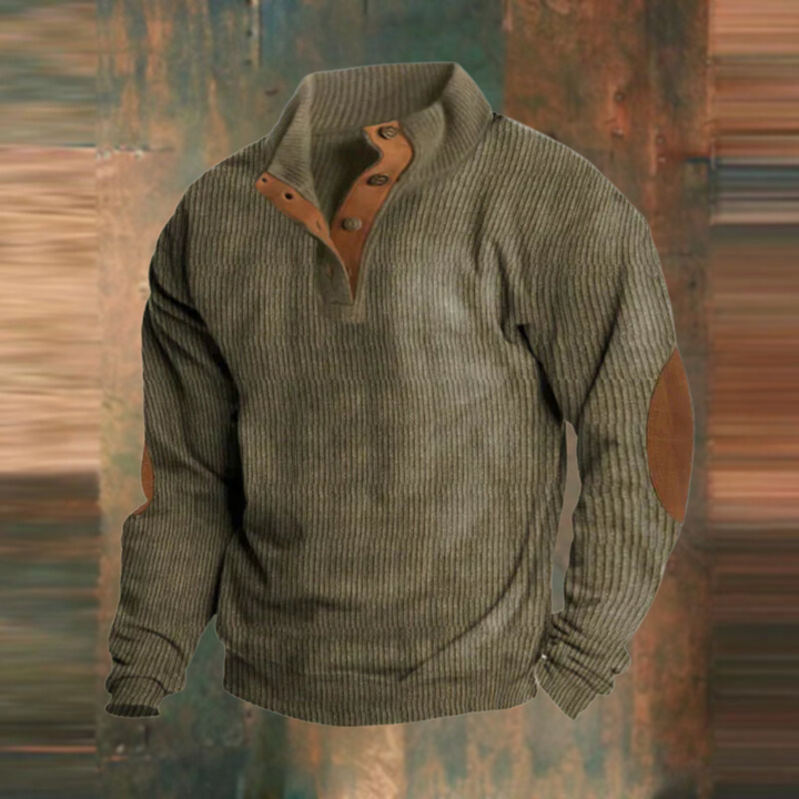 Clifton - Ribbed Button Placket Jumper