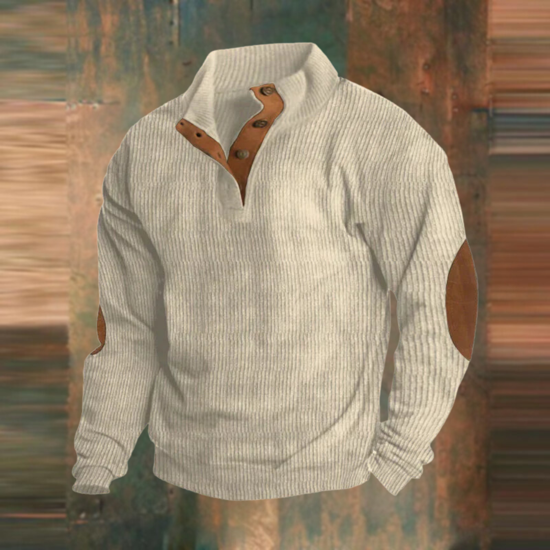 Clifton - Ribbed Button Placket Jumper