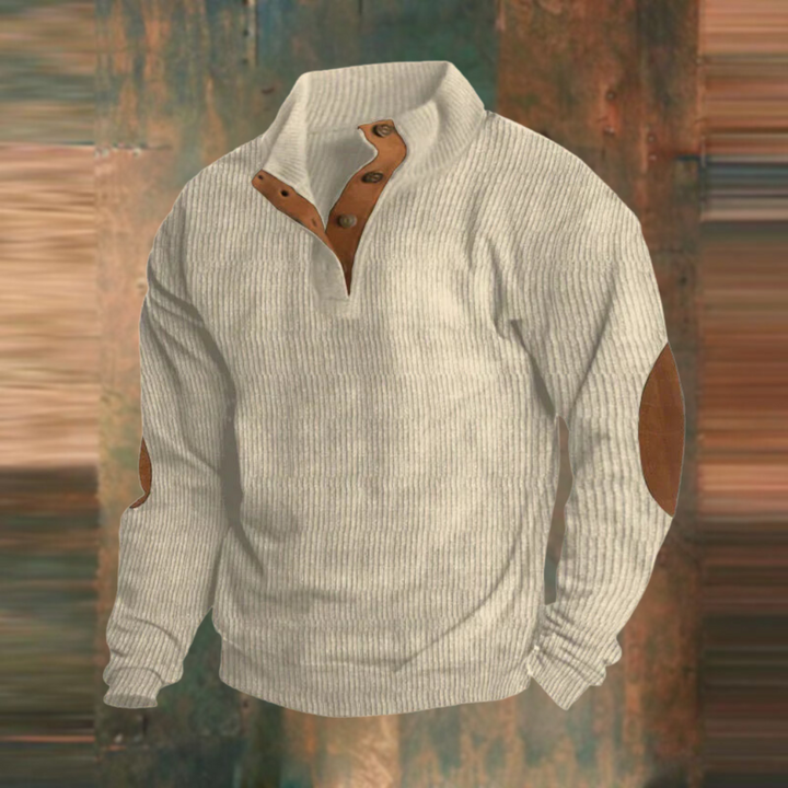 Clifton - Ribbed Button Placket Jumper