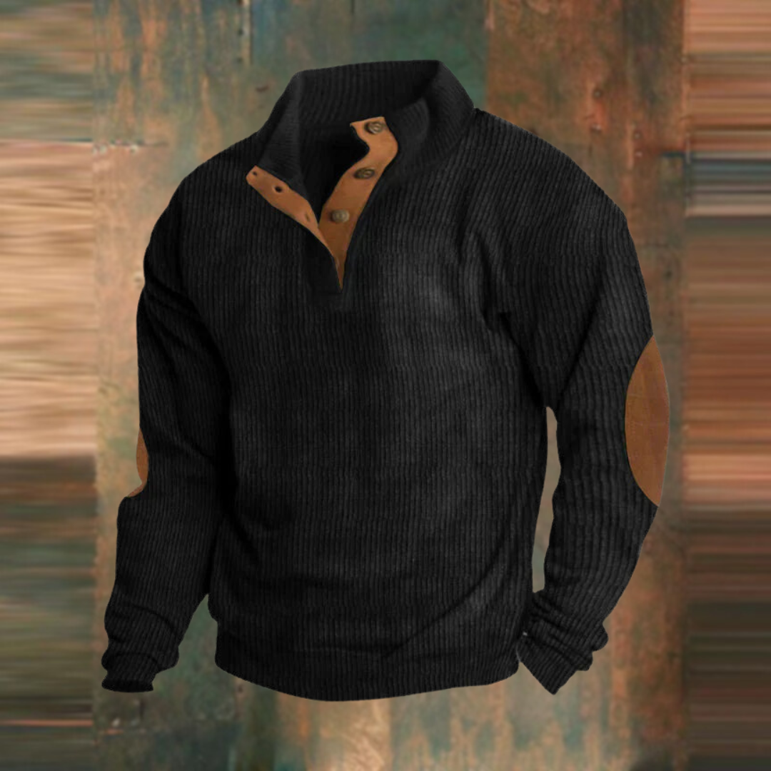 Clifton - Ribbed Button Placket Jumper
