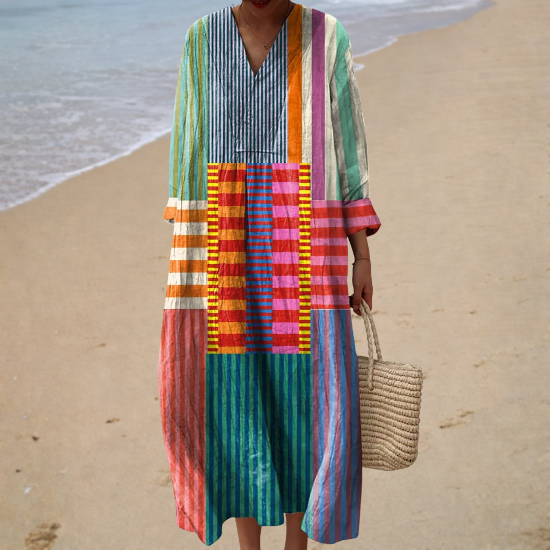 Figure-flattering Summer Dress with Print