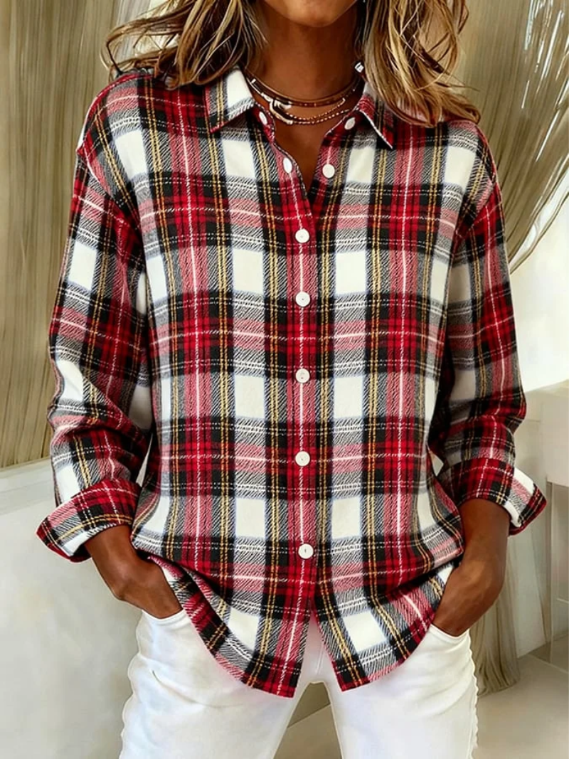 Mira™ | Classic Checked Hoodie Blouse