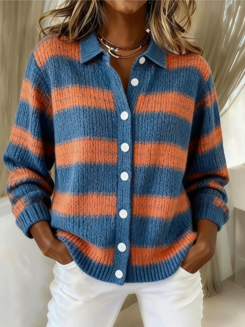 Livia™ | Striped Hoodie Blouse