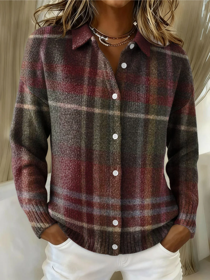 Emily™ | Checked Hoodie Blouse