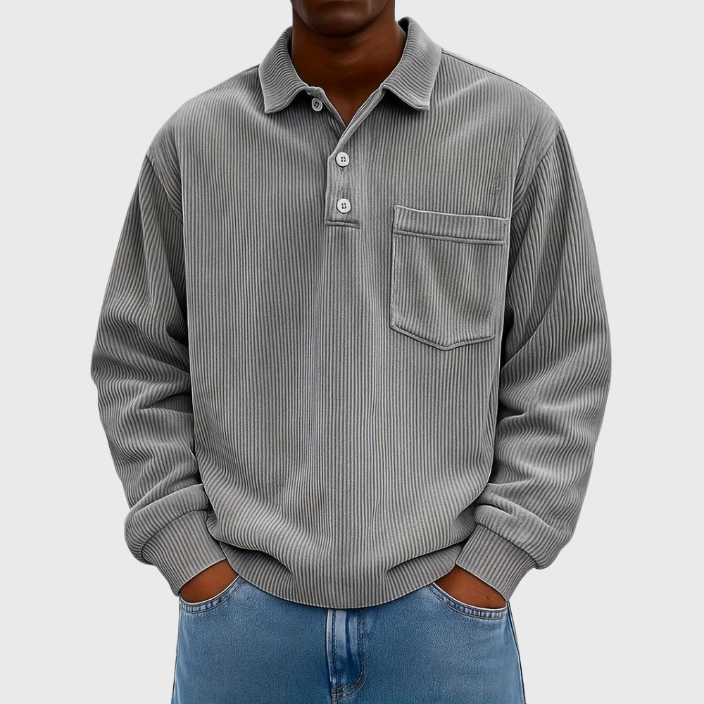 Hetty London Long Sleeve Drawstring Shirt for Men