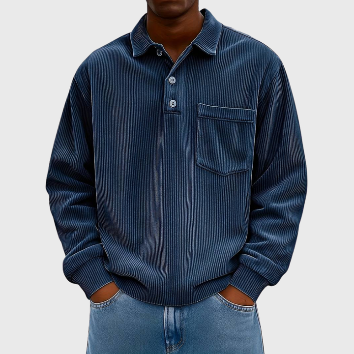 Hetty London Long Sleeve Drawstring Shirt for Men