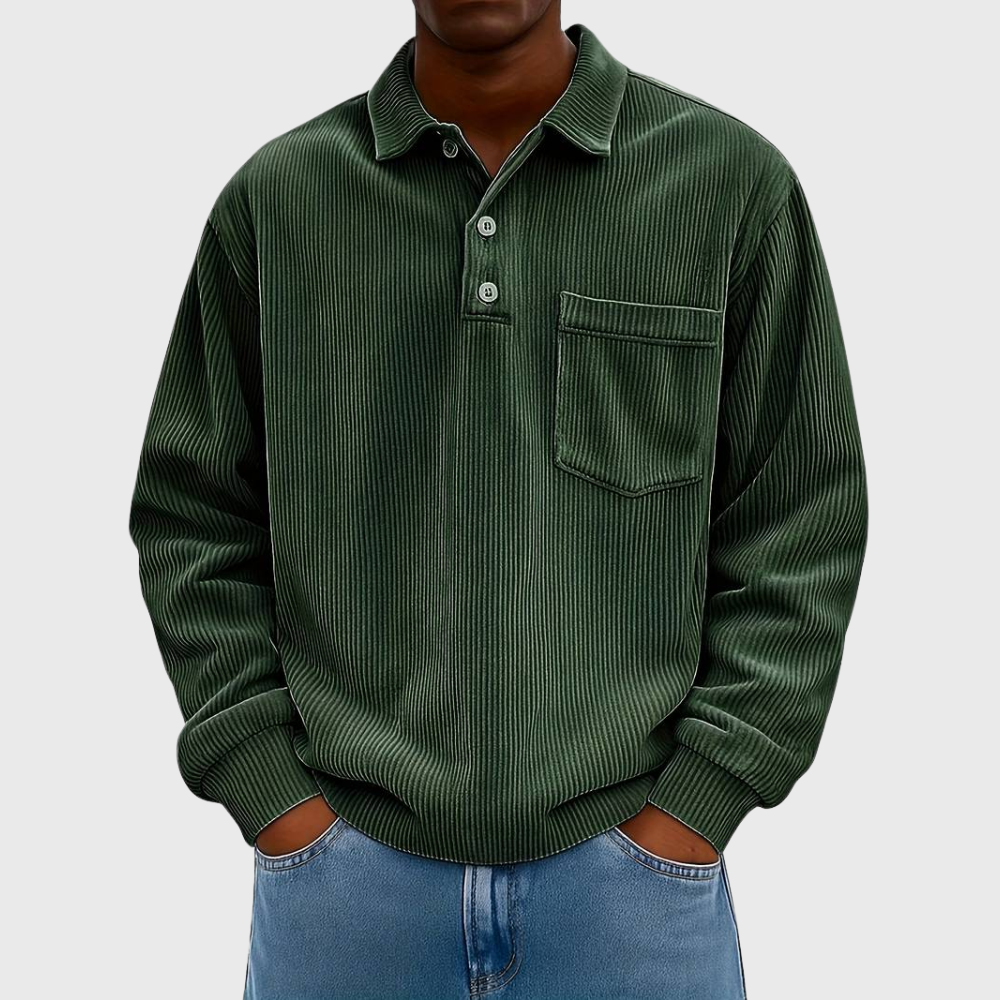 Hetty London Long Sleeve Drawstring Shirt for Men