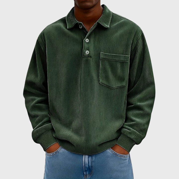 Hetty London Long Sleeve Drawstring Shirt for Men