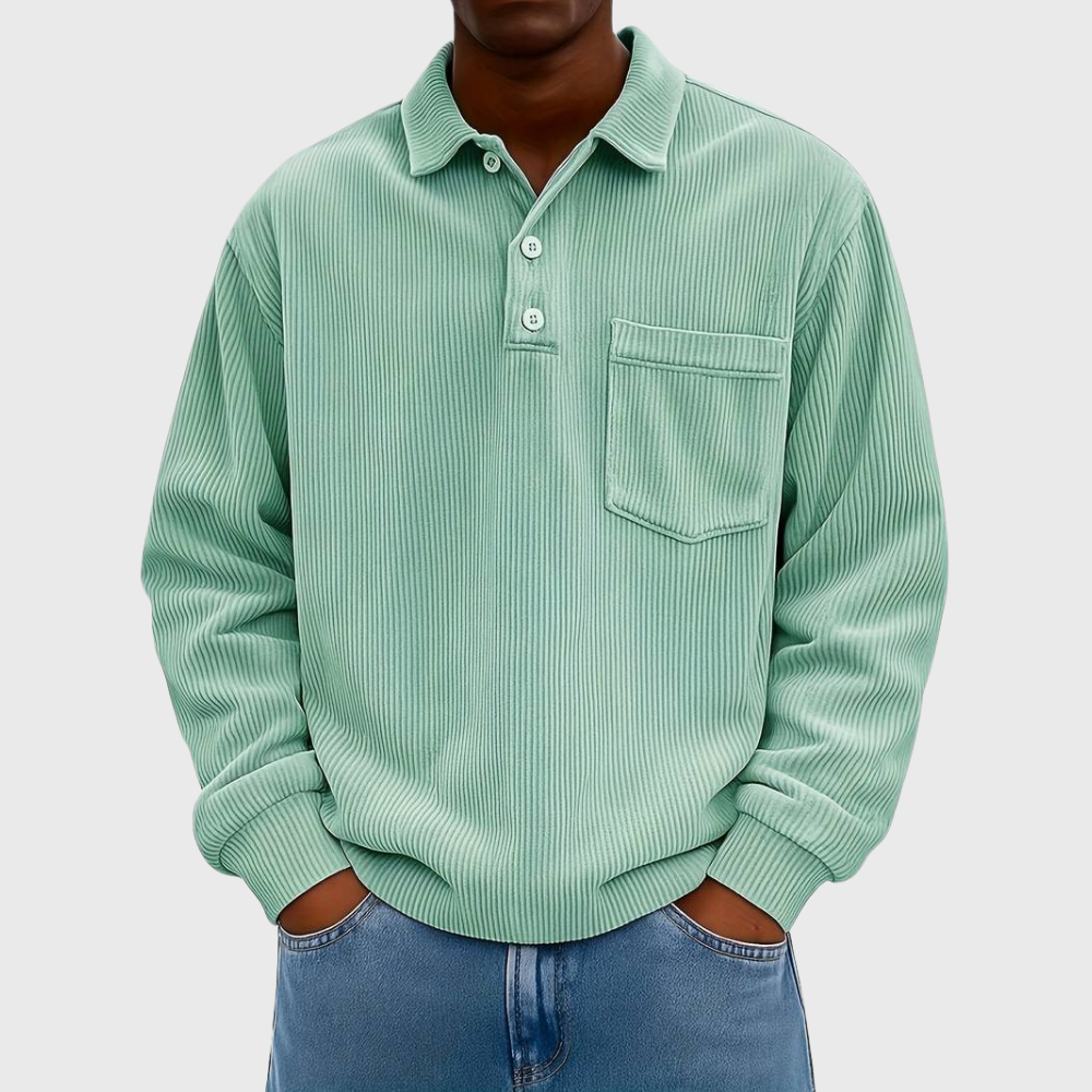 Hetty London Long Sleeve Drawstring Shirt for Men
