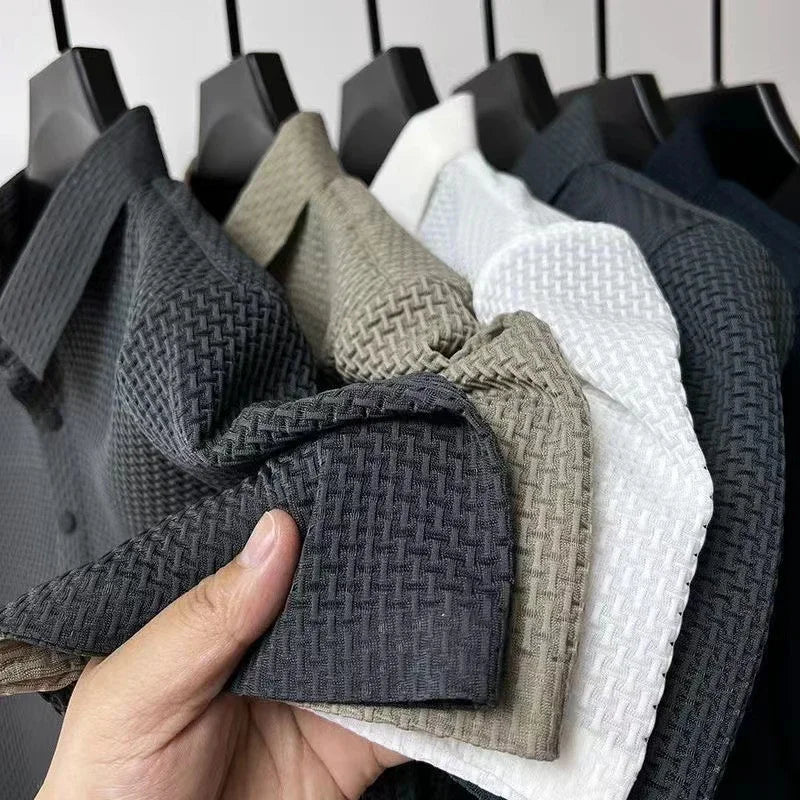Hetty London Knit Short Sleeve Polo Shirt for Men