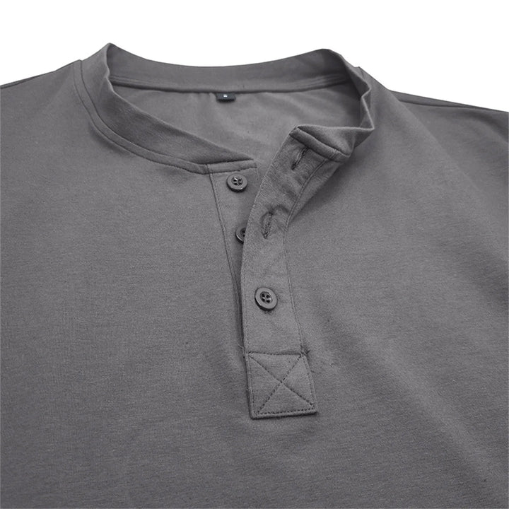 Hetty London Fitted Long Sleeve Henley T-Shirt for Men