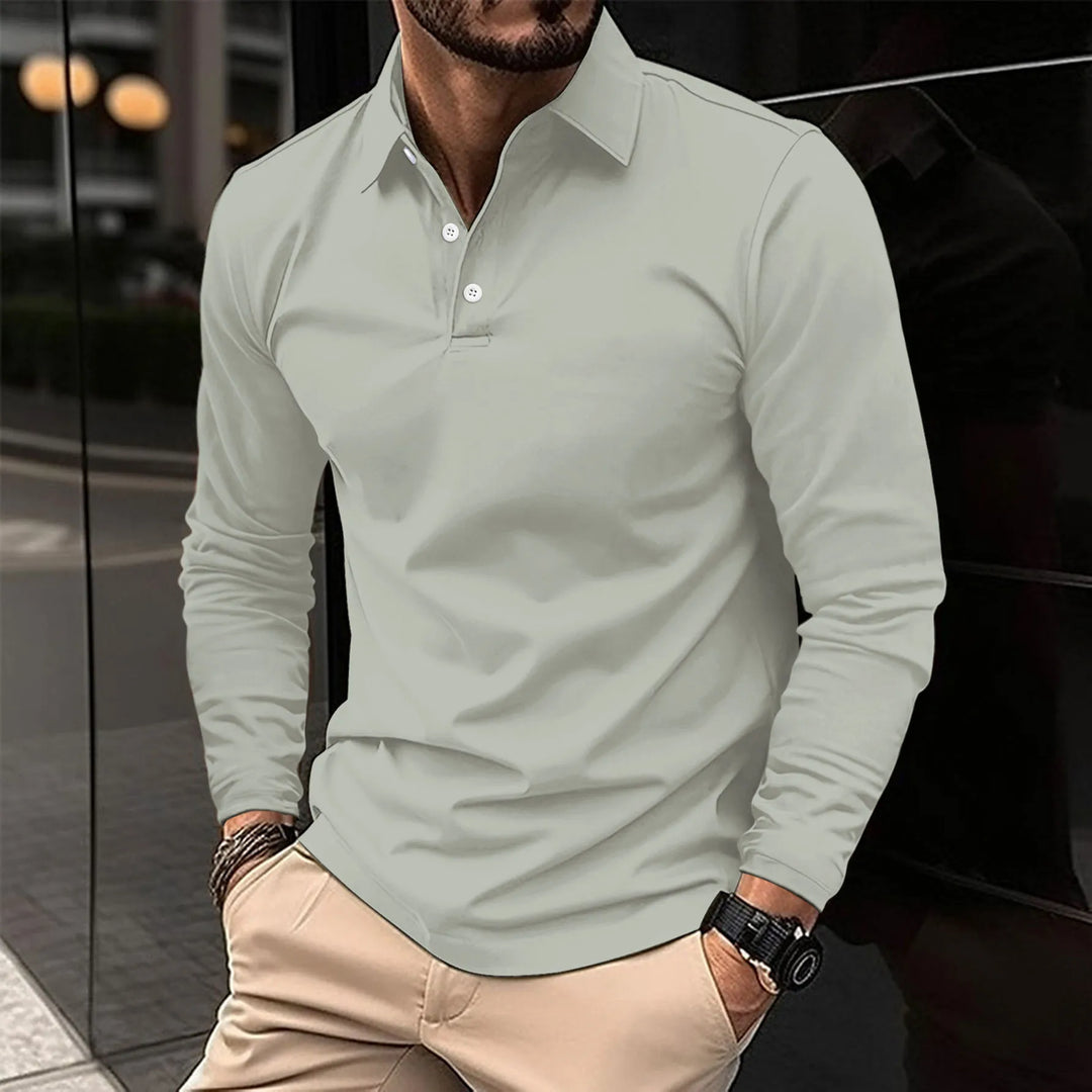 Hetty London Classic Long Sleeve Polo Shirt for Men