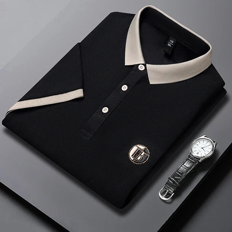 Hetty London Classic Contrast Collar Polo Shirt for Men