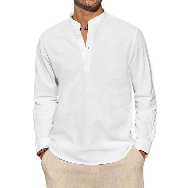 Hetty London Cotton Henley Shirt for Men