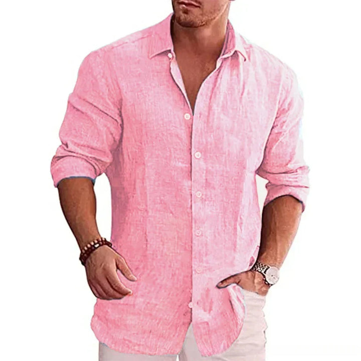 Hetty London Modern Fit Linen Button Shirt for Men
