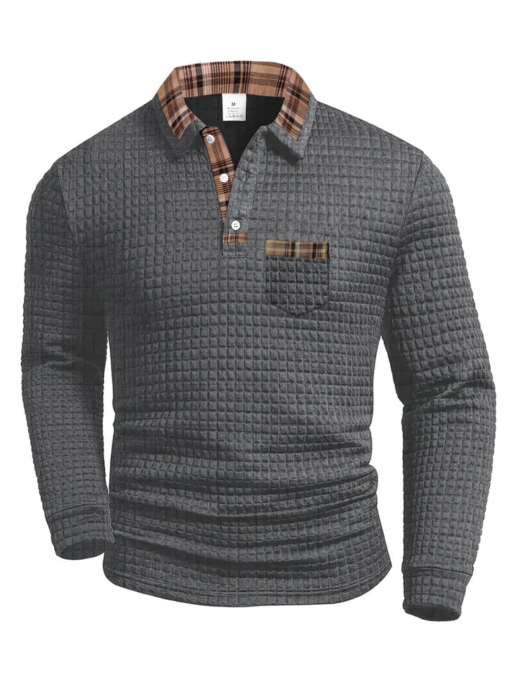 Everett - Waffle Knit Shirt-Collar Jumper