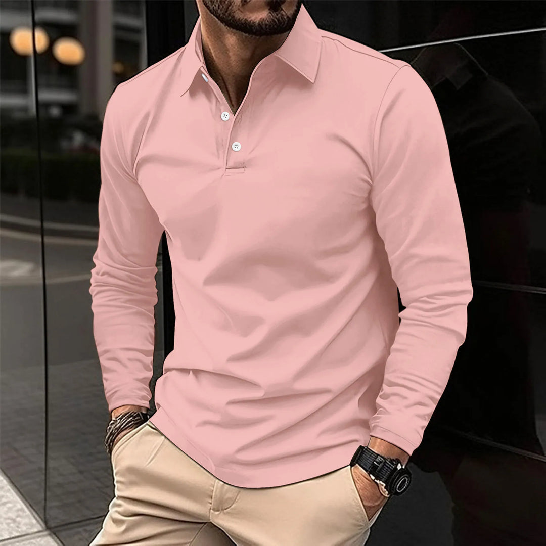 Hetty London Classic Long Sleeve Polo Shirt for Men