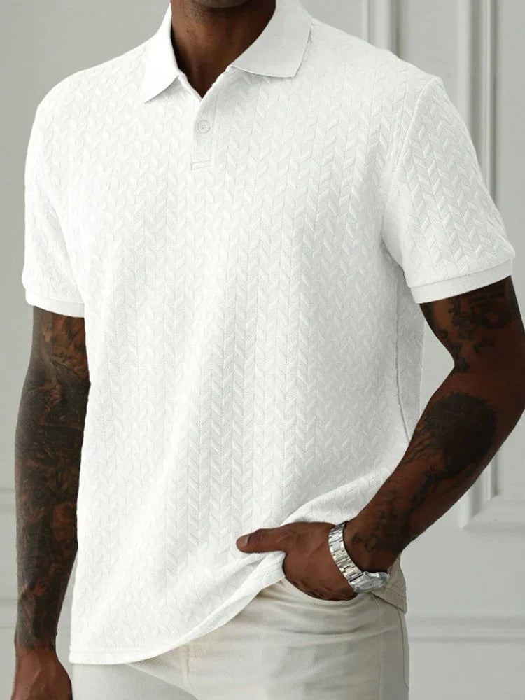 Hetty London Textured Polo Shirt for Men