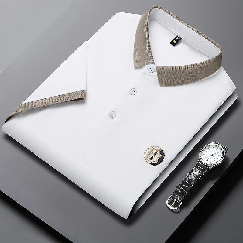 Hetty London Classic Contrast Collar Polo Shirt for Men