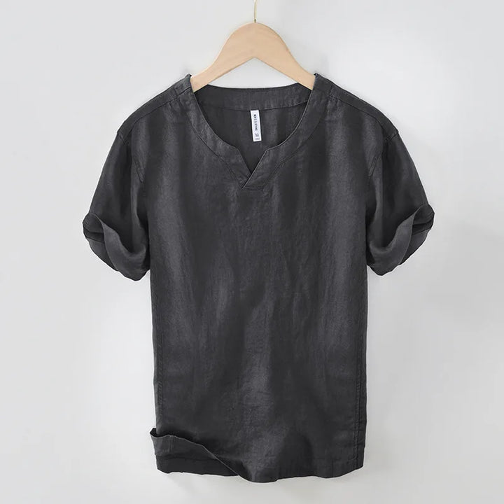 Hetty London Short Sleeve Relaxed Fit Linen Shirt for Men
