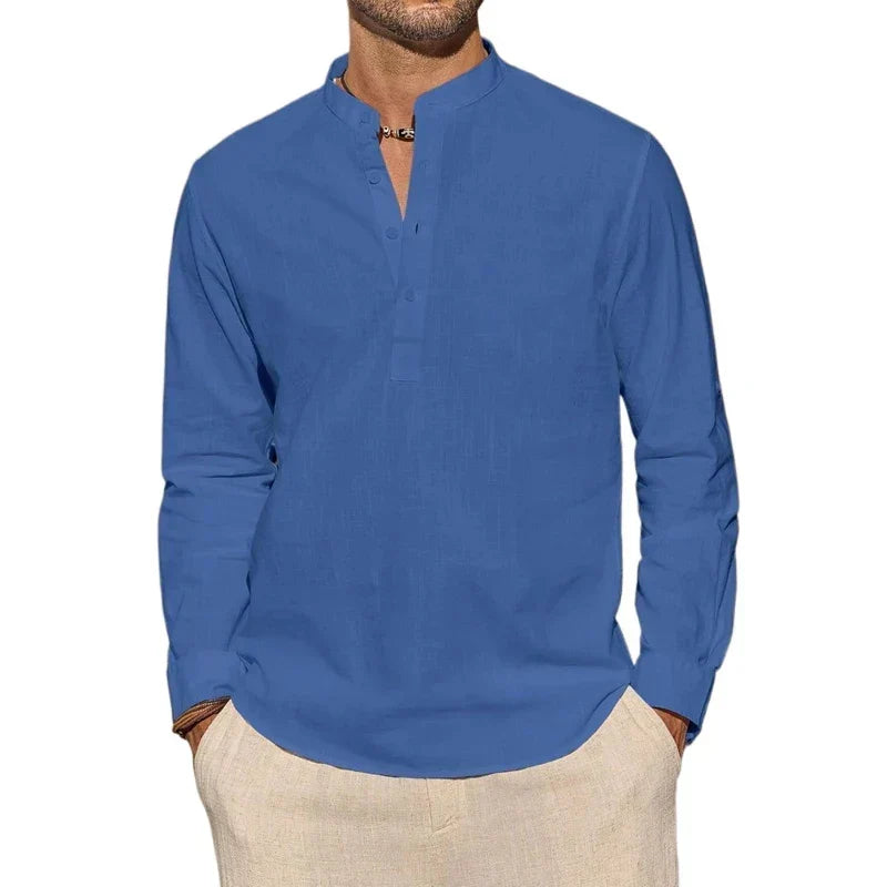 Hetty London Cotton Henley Shirt for Men
