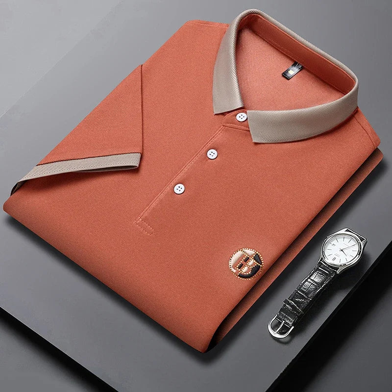 Hetty London Classic Contrast Collar Polo Shirt for Men