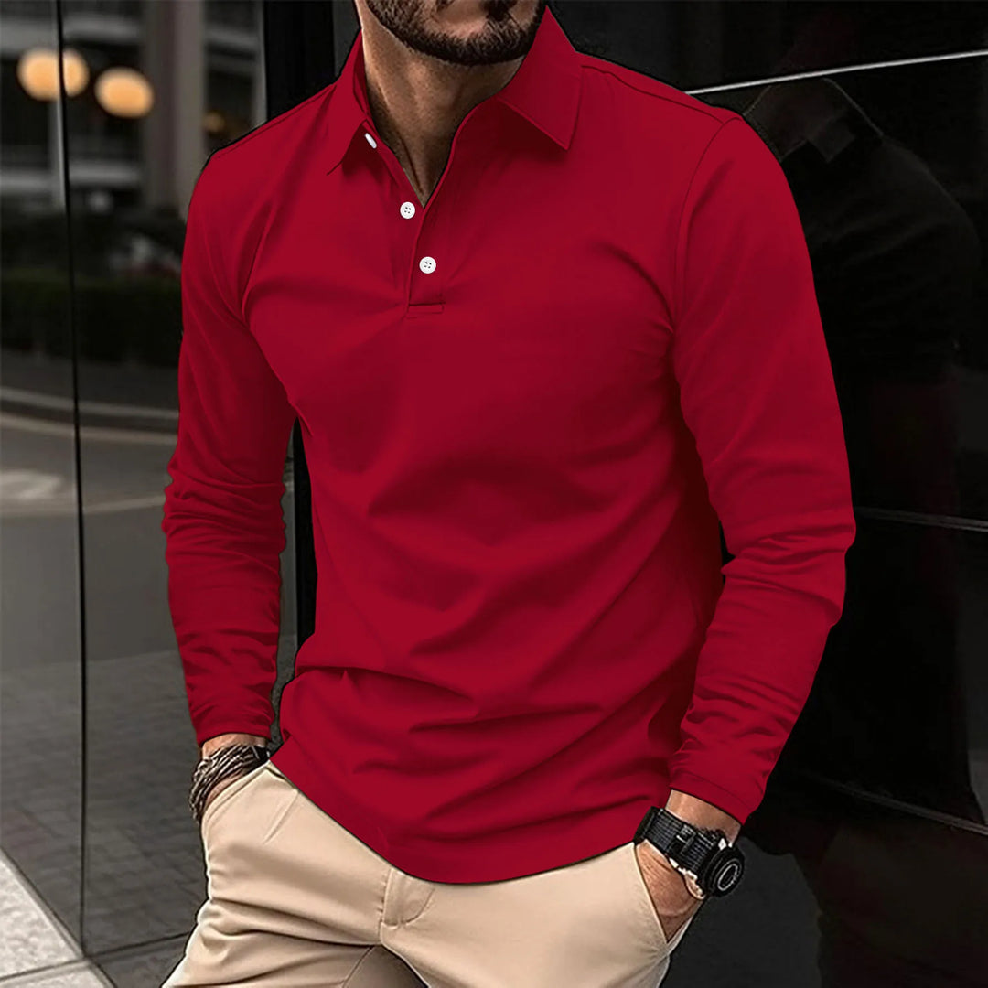 Hetty London Classic Long Sleeve Polo Shirt for Men