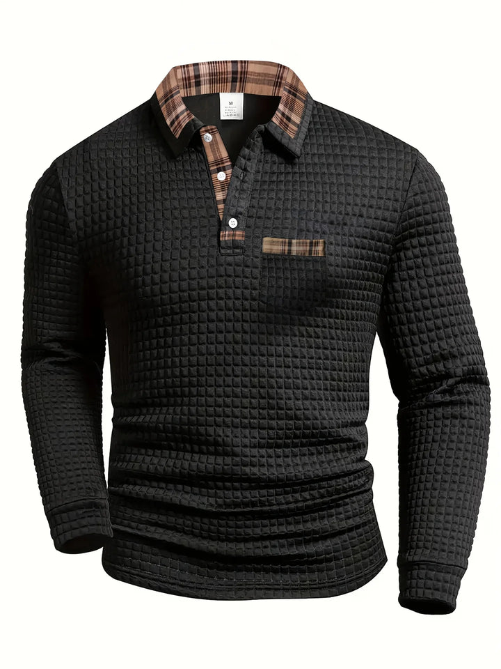 Everett - Waffle Knit Shirt-Collar Jumper