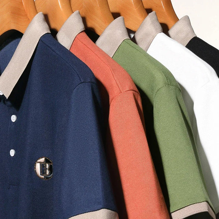 Hetty London Classic Contrast Collar Polo Shirt for Men