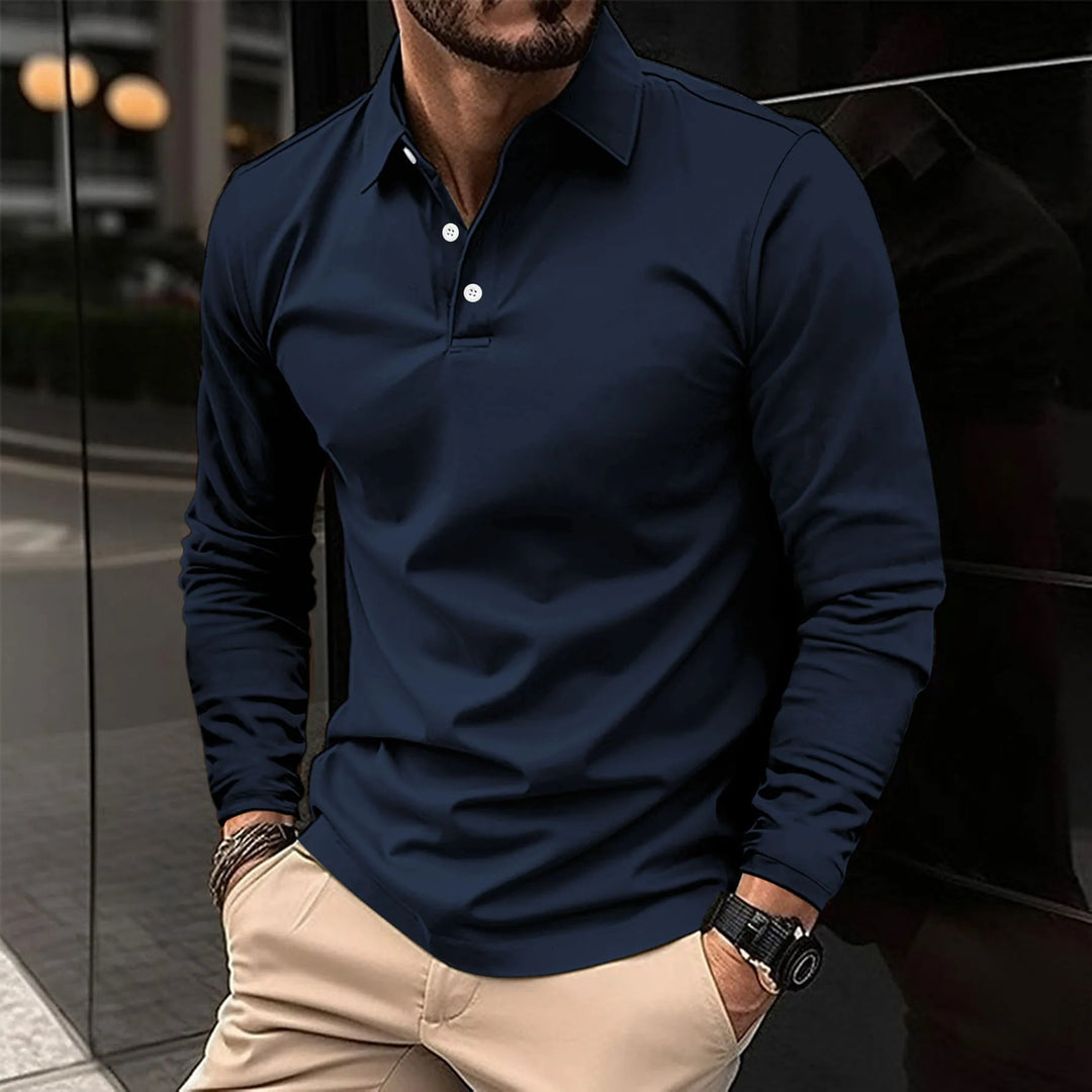 Hetty London Classic Long Sleeve Polo Shirt for Men