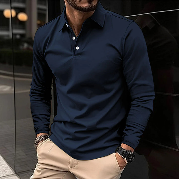 Hetty London Classic Long Sleeve Polo Shirt for Men