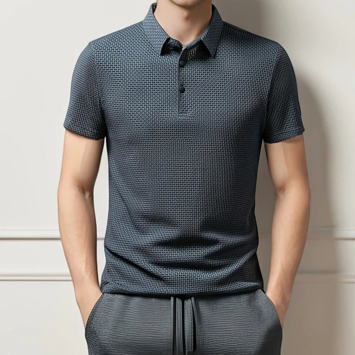 Hetty London Knit Short Sleeve Polo Shirt for Men