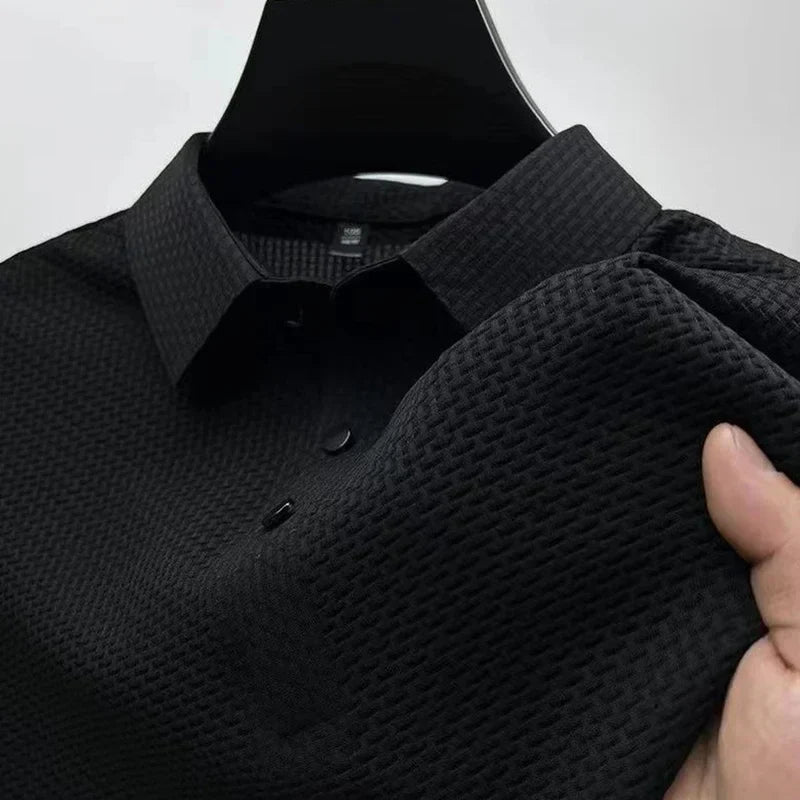 Hetty London Knit Short Sleeve Polo Shirt for Men