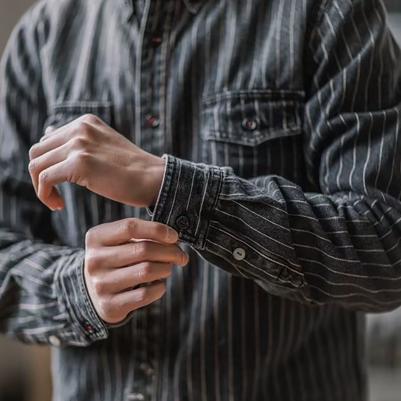 Hetty London Long Sleeve Striped Shirt for Men