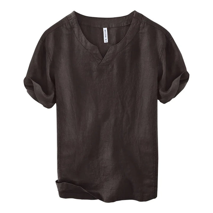 Hetty London Short Sleeve Relaxed Fit Linen Shirt for Men