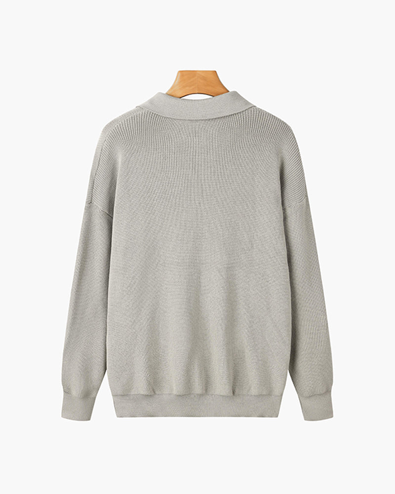 Baxter - Open Collar Polo Jumper