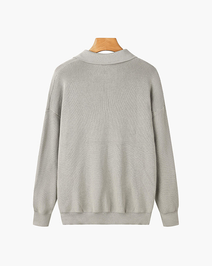 Baxter - Open Collar Polo Jumper