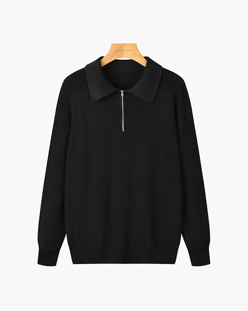 Baxter - Open Collar Polo Jumper