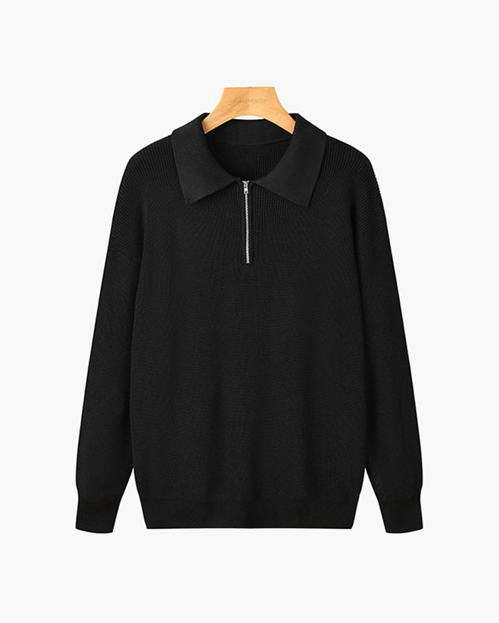 Baxter - Open Collar Polo Jumper