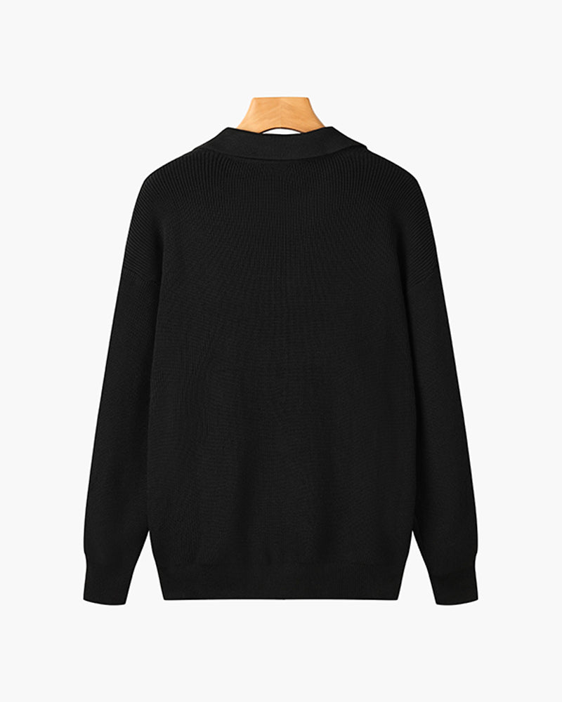 Baxter - Open Collar Polo Jumper