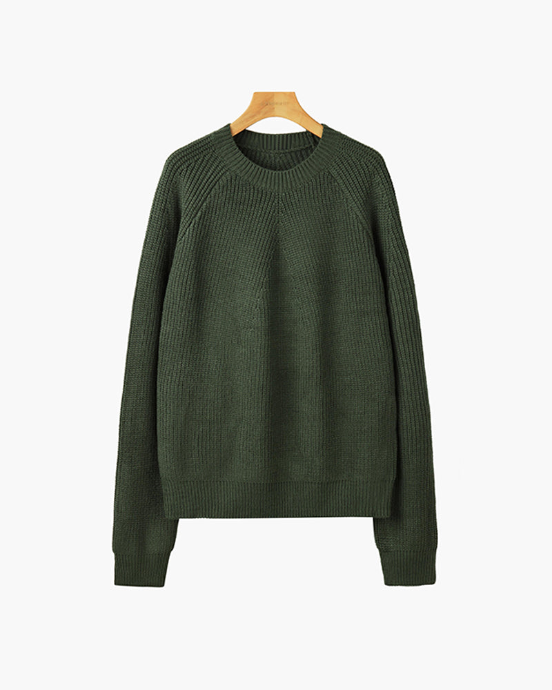 Oswald - Raglan Sleeve Ribbed Jumper