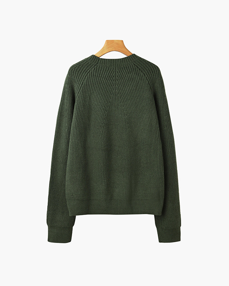 Oswald - Raglan Sleeve Ribbed Jumper